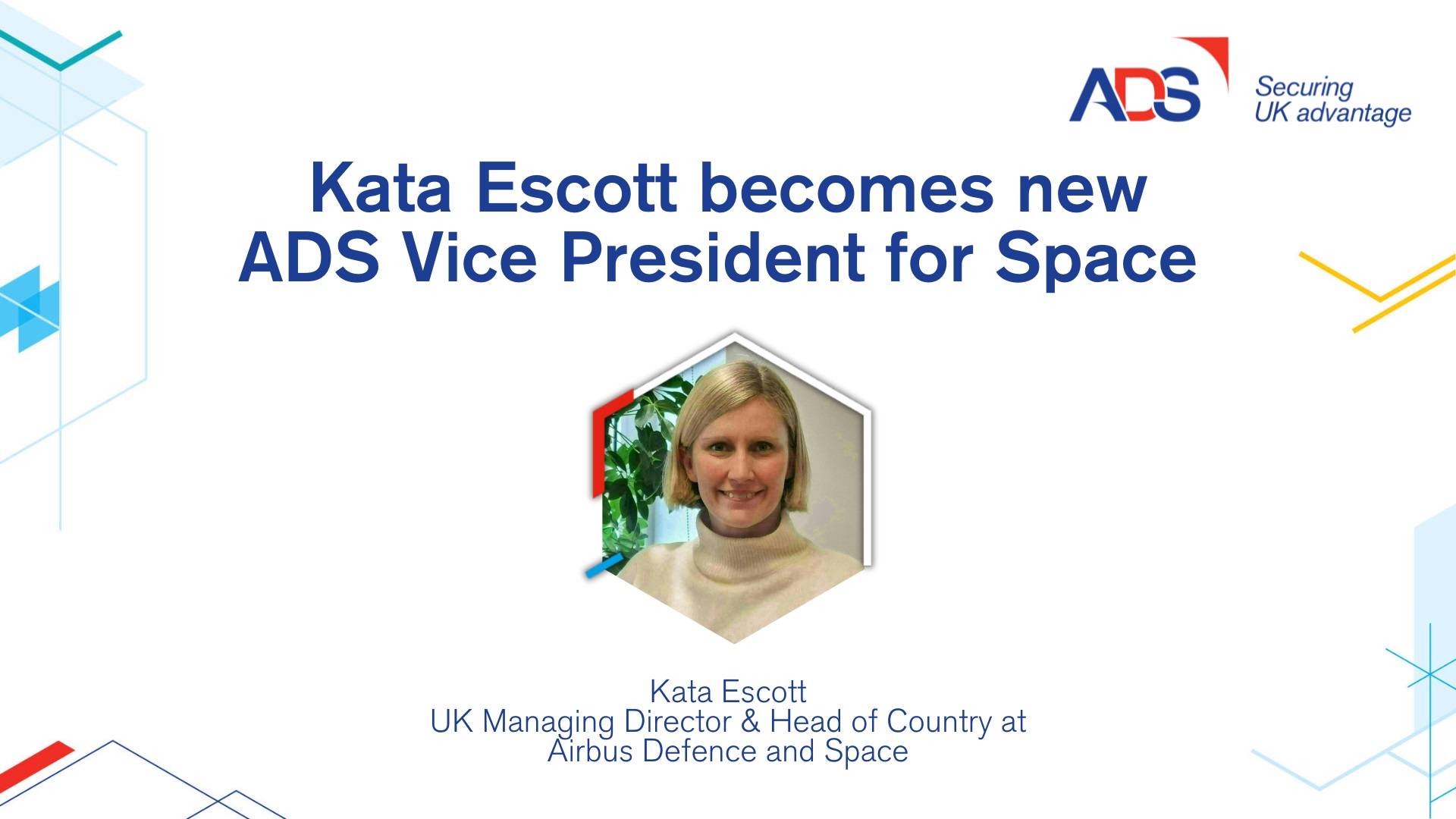 ADS appoints Kata Escott as Vice President for Space